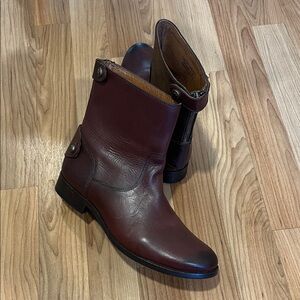 Frye Brown Leather Ankle Boots